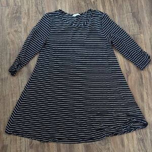 Garnet Hill Black and White Striped Dress